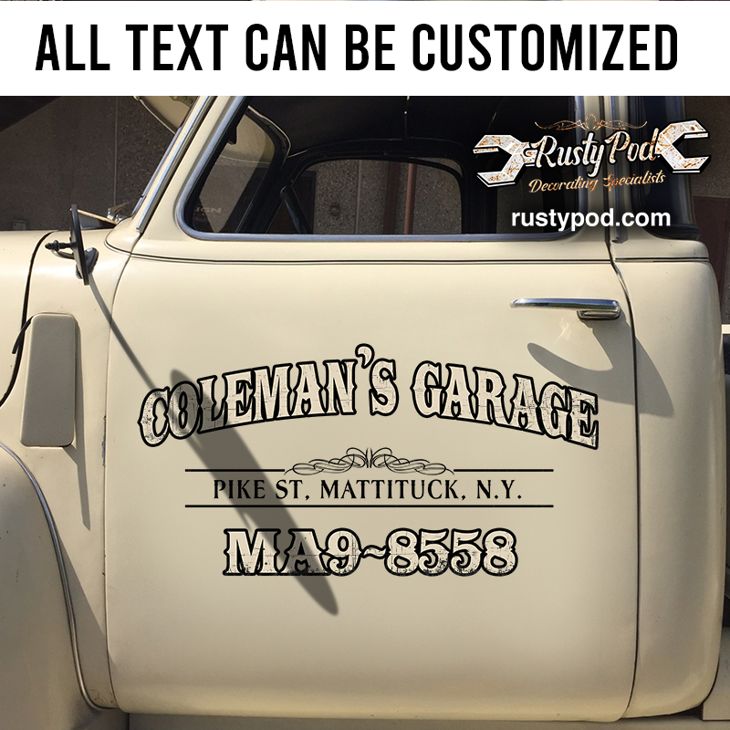 personalized pinstriping garage sticker 11012